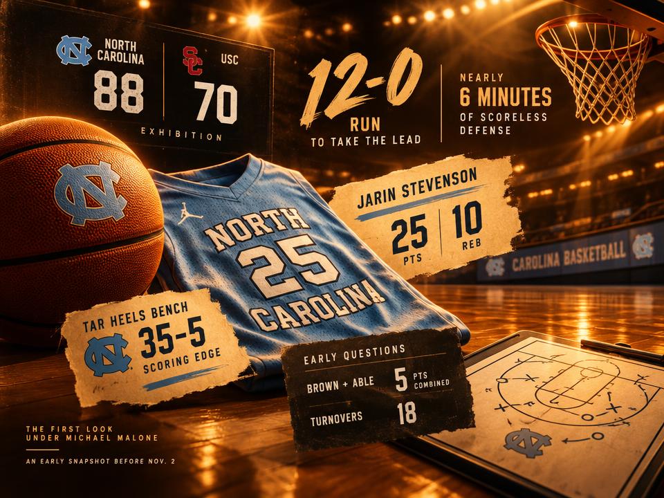 UNC’s 12-0 Burst Gives Malone a First Look at His Team