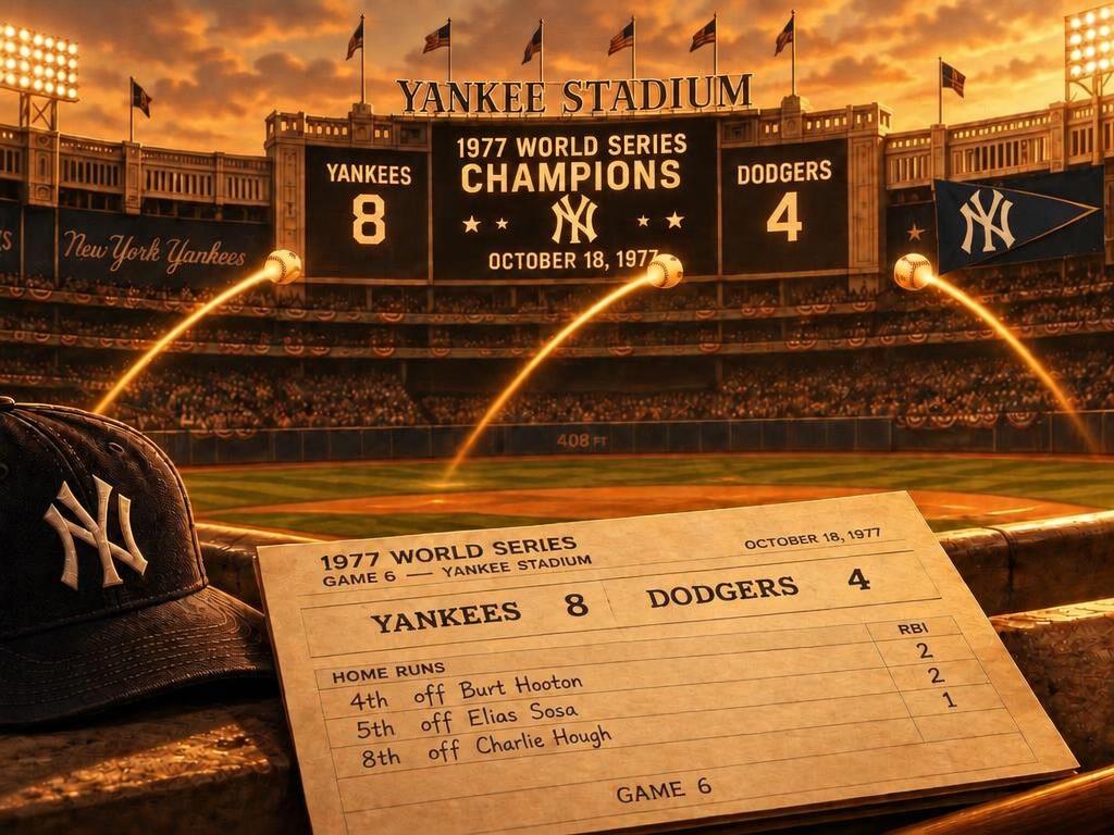 Reggie Jackson Hits Three Homers to Clinch the World Series